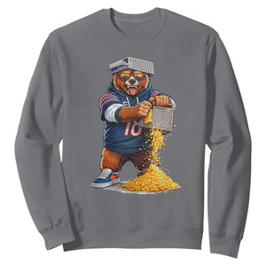 Savage Bear Grating Cheese Graphic Sweatshirt Funny Rivalry Football Fans TS02 Charcoal Print Your Wear