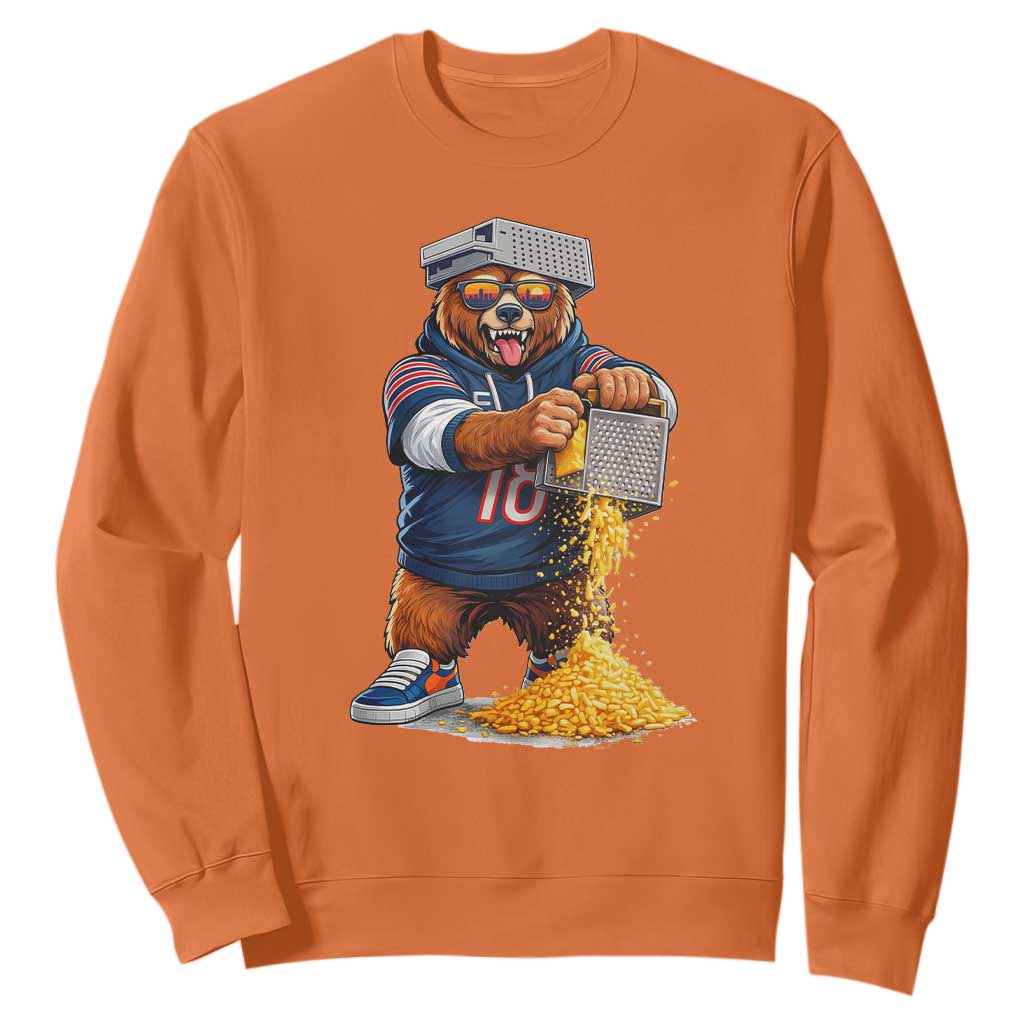 Savage Bear Grating Cheese Graphic Sweatshirt Funny Rivalry Football Fans TS02 Orange Print Your Wear
