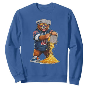 Savage Bear Grating Cheese Graphic Sweatshirt Funny Rivalry Football Fans TS02 Royal Blue Print Your Wear
