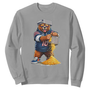 Savage Bear Grating Cheese Graphic Sweatshirt Funny Rivalry Football Fans TS02 Sport Gray Print Your Wear