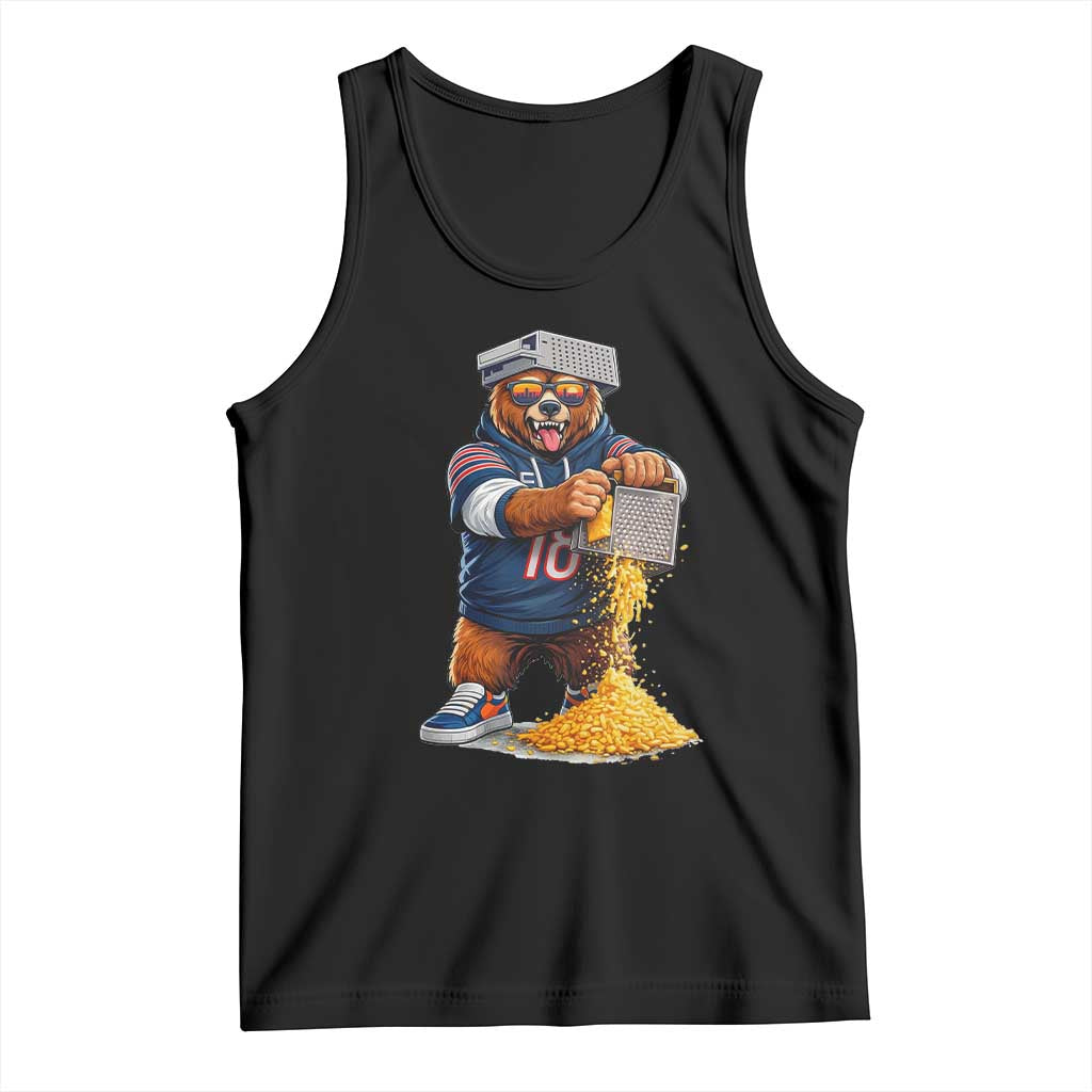 Savage Bear Grating Cheese Graphic Tank Top Funny Rivalry Football Fans TS02 Black Print Your Wear