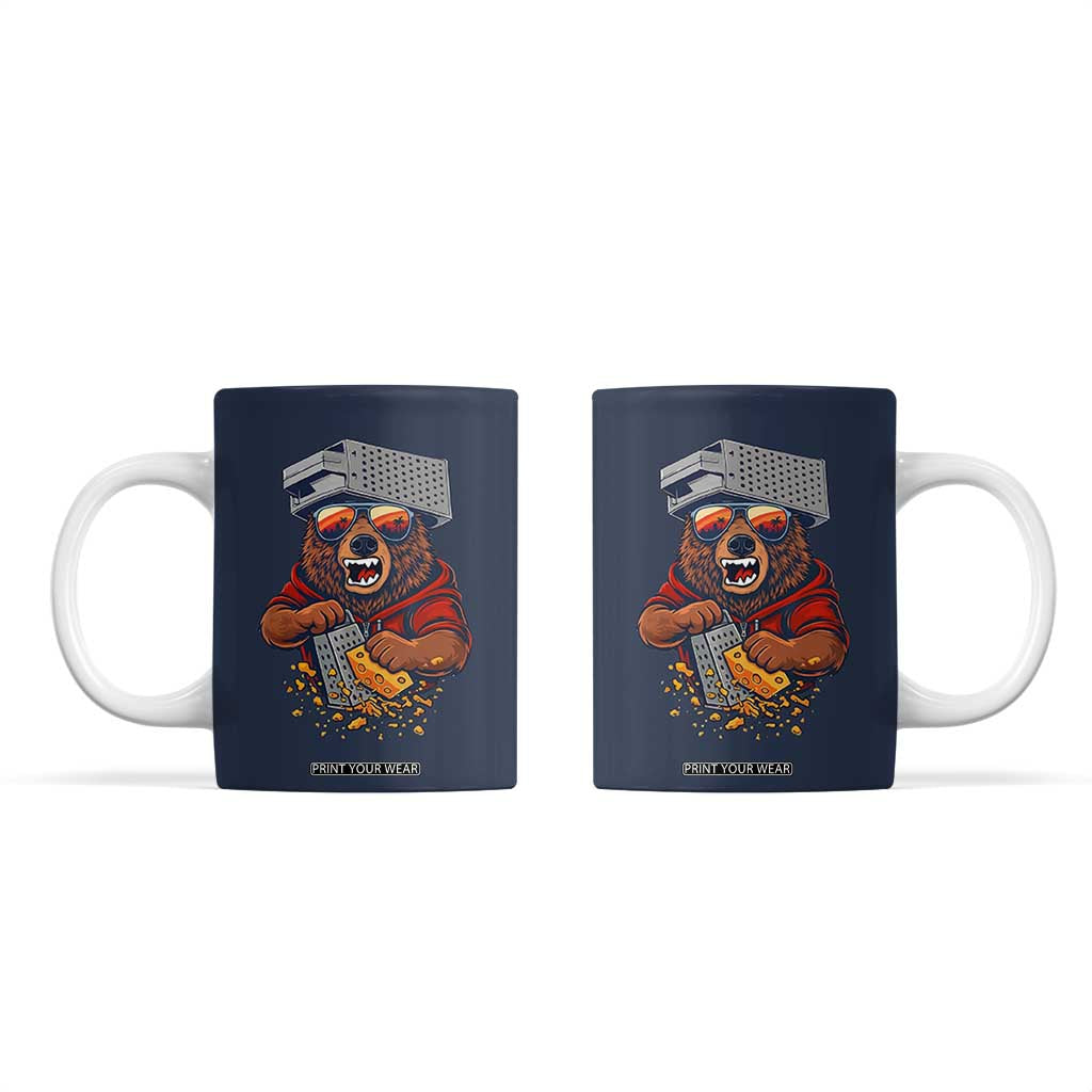 Angry Bear Grating Cheese Coffee Mug Grater Rage Crushing for Fierce Football Fans TS02 Navy Print Your Wear