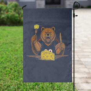 Fierce Bear Eating Cheese Garden Flag Let's Eat Cheese Funny Sports Rivalry TS02 Print Your Wear