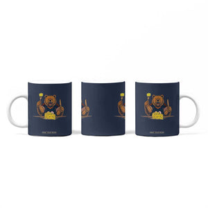 Fierce Bear Eating Cheese Coffee Mug Let's Eat Cheese Funny Sports Rivalry TS02 Print Your Wear