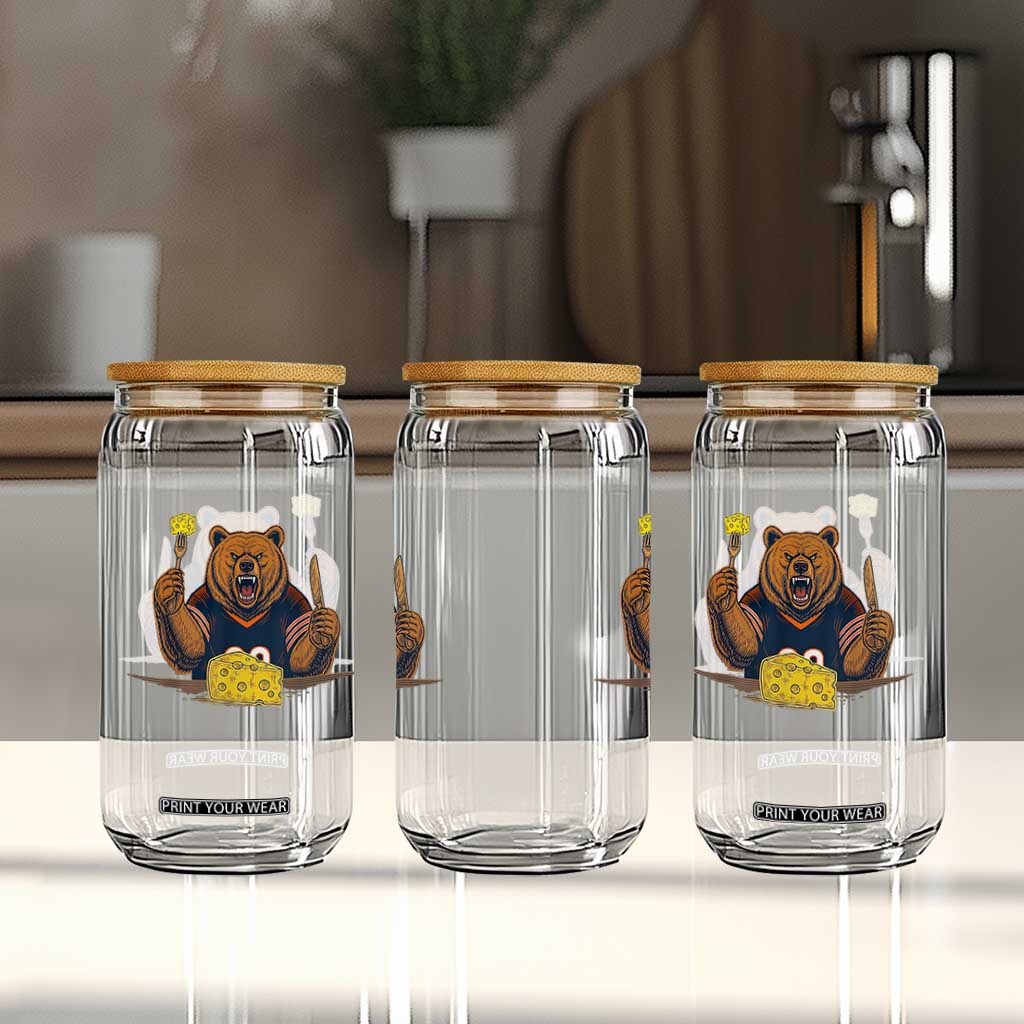 Fierce Bear Eating Cheese Glass Can Let's Eat Cheese Funny Sports Rivalry TS02 Print Your Wear