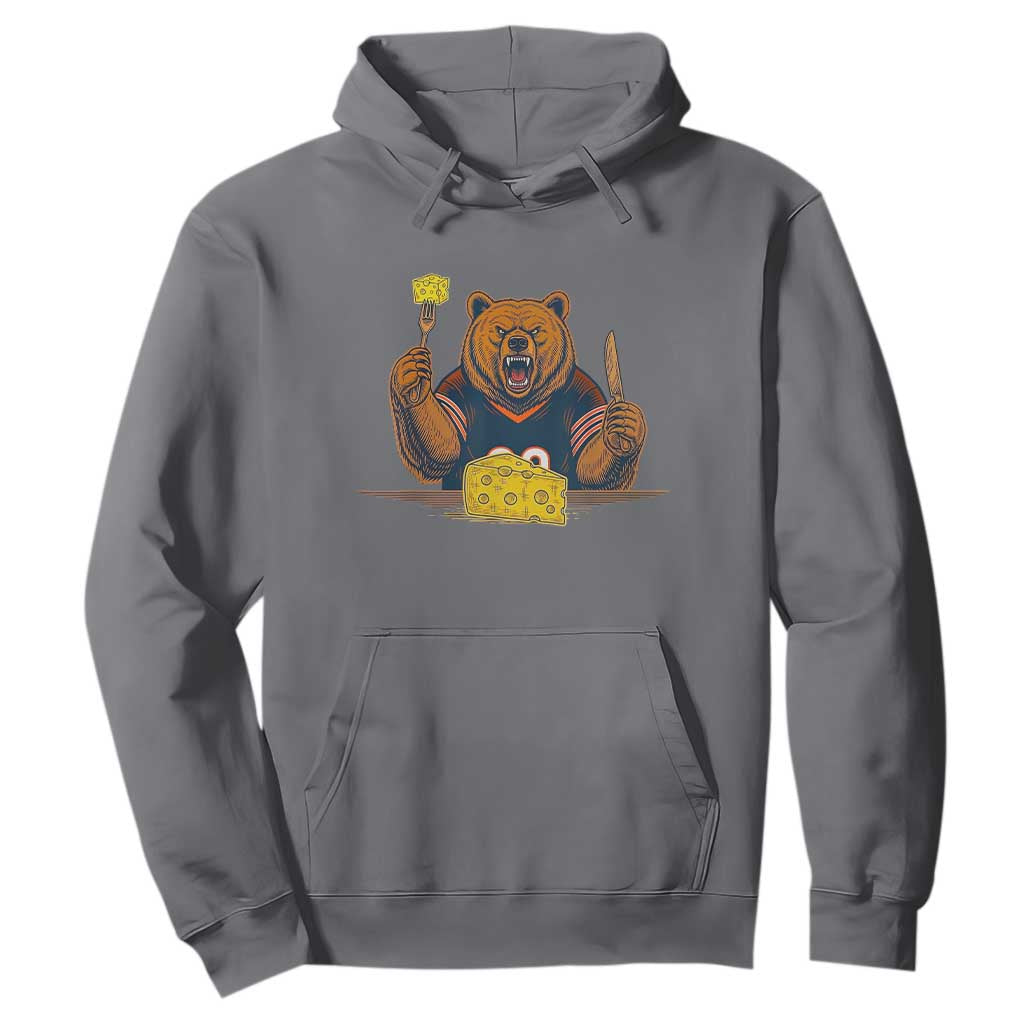 Fierce Bear Eating Cheese Hoodie Let's Eat Cheese Funny Sports Rivalry TS02 Charcoal Print Your Wear