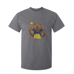 Fierce Bear Eating Cheese T Shirt For Kid Let's Eat Cheese Funny Sports Rivalry TS02 Charcoal Print Your Wear