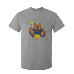 Fierce Bear Eating Cheese T Shirt For Kid Let's Eat Cheese Funny Sports Rivalry TS02 Sport Gray Print Your Wear