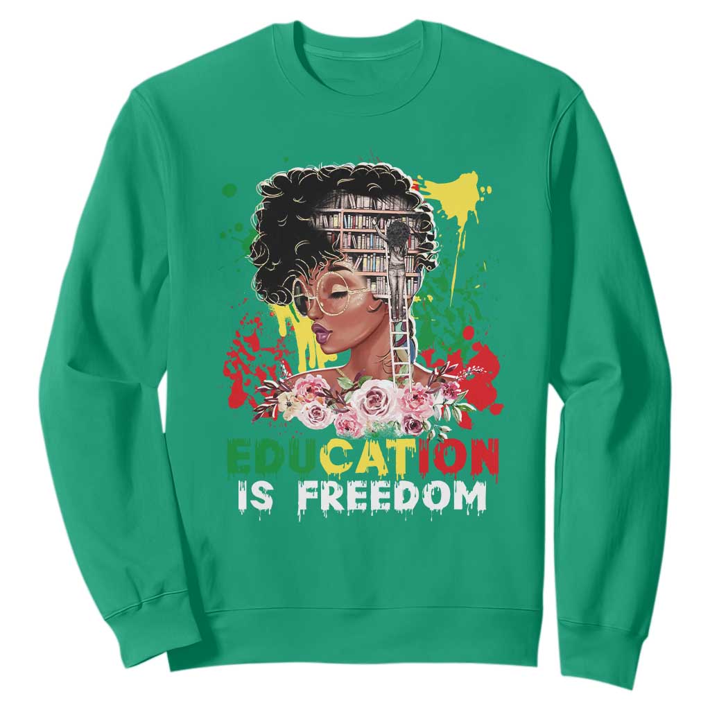 Black History Month Sweatshirt Black Educated African American Pride Women TS02 Irish Green Printyourwear