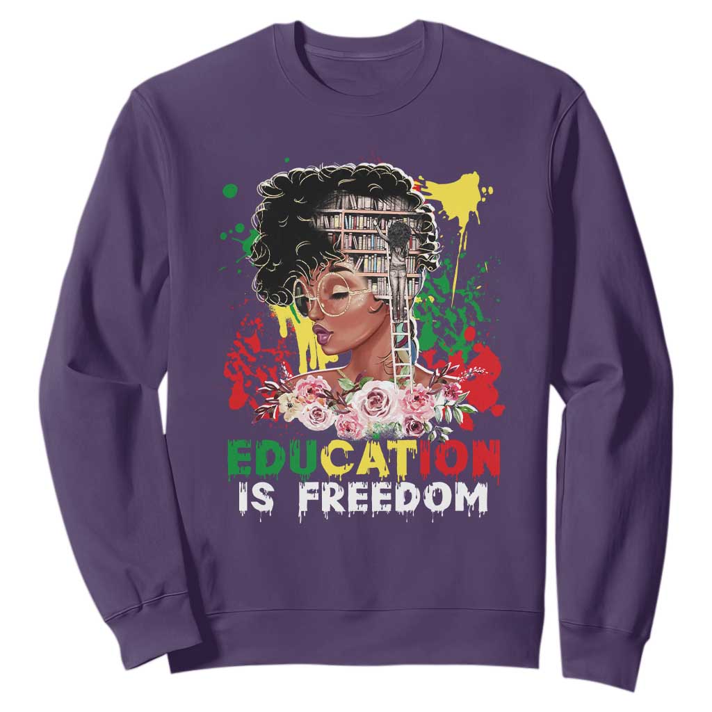 Black History Month Sweatshirt Black Educated African American Pride Women TS02 Purple Printyourwear
