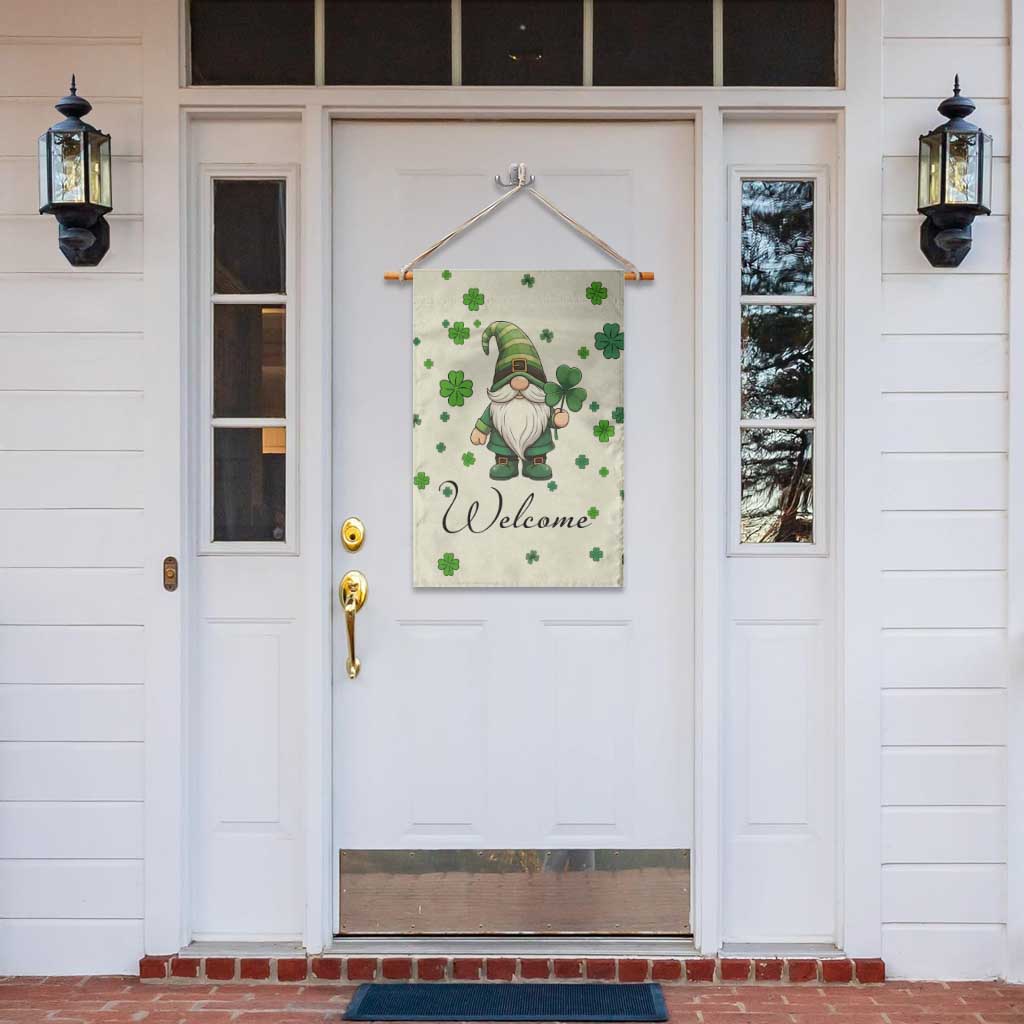 St. Patricks Day Gnome Welcome Garden Flag Lucky Irish Shamrocks TS02 Print Your Wear