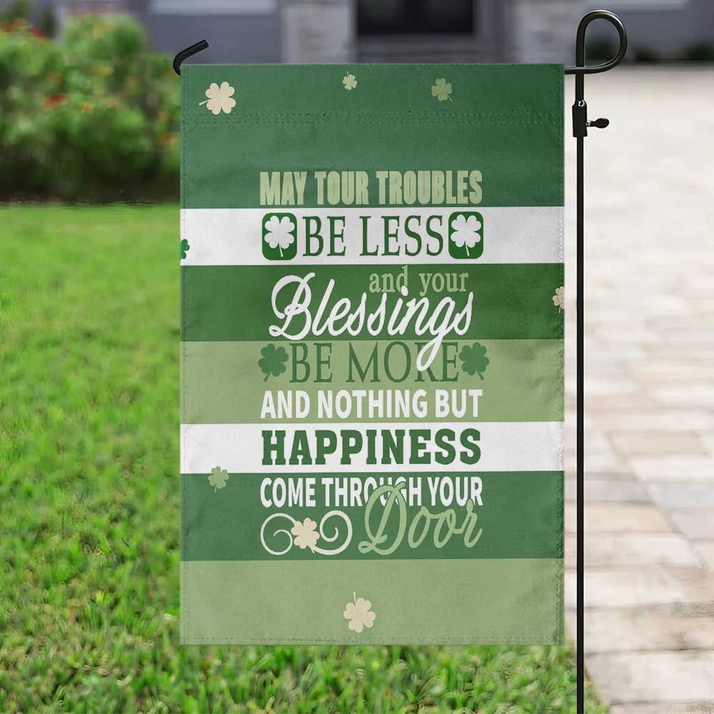 St. Patricks Day Blessings Garden Flag Irish Shamrock Luck And Happiness Wishes Yard Decor TS02 Print Your Wear