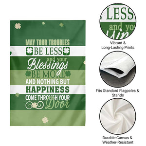 St. Patricks Day Blessings Garden Flag Irish Shamrock Luck And Happiness Wishes Yard Decor TS02 Print Your Wear