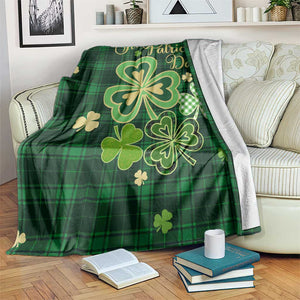 Green Buffalo Plaid Shamrock Throw Blanket Happy St. Patrick's Day Irish Home Yard Decoration TS02 Print Your Wear