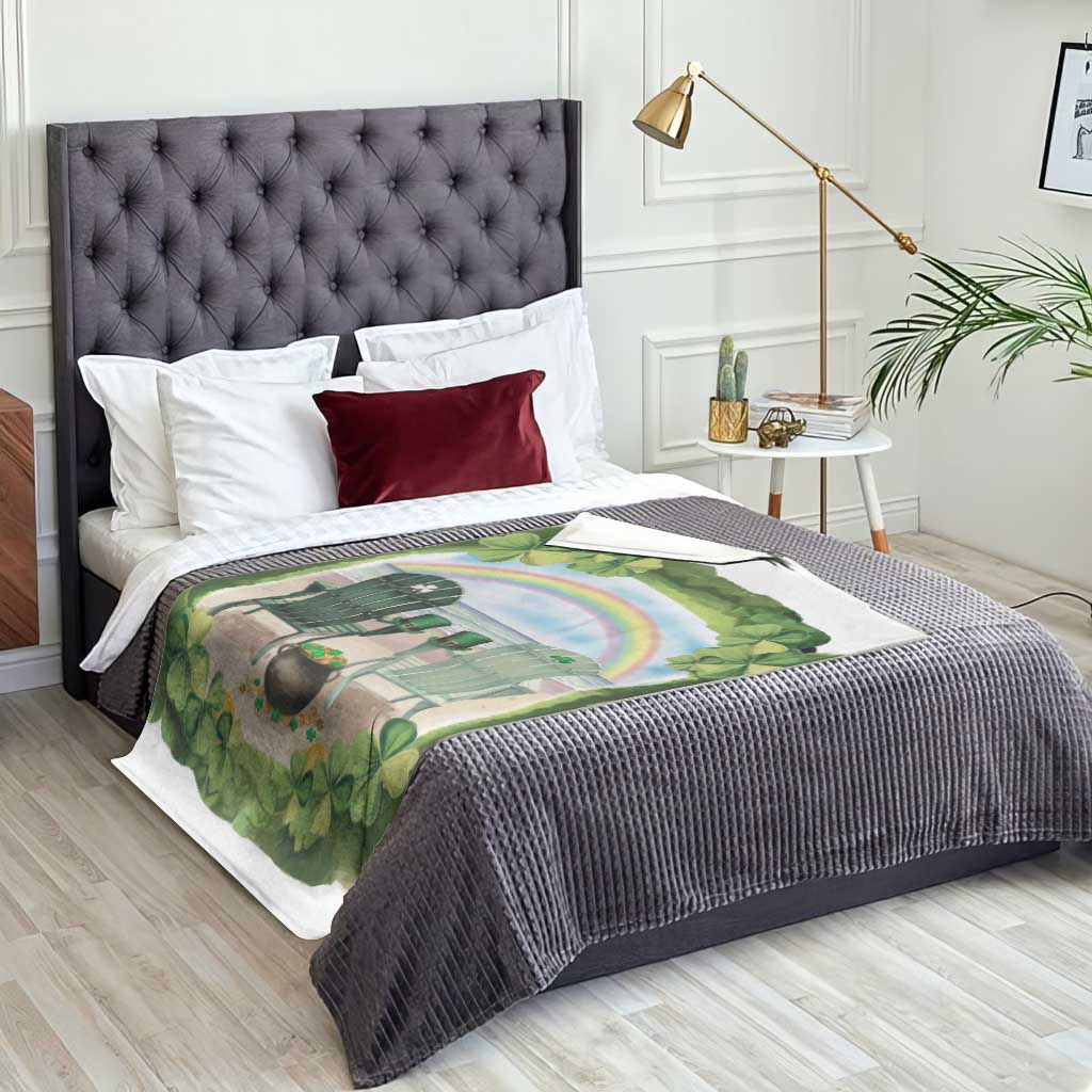 Lucky Shamrocks Beach Vibe Throw Blanket TS02 Print Your Wear