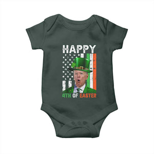 Funny Biden St Patricks Day Baby Onesie Happy 4th Of Easter American Irish Flag Shamrock TS02 Dark Forest Green Print Your Wear