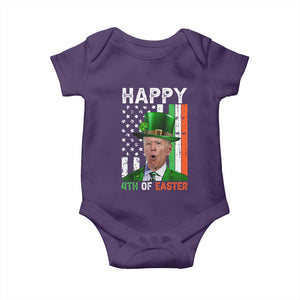 Funny Biden St Patricks Day Baby Onesie Happy 4th Of Easter American Irish Flag Shamrock TS02 Purple Print Your Wear