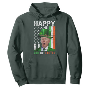 Funny Biden St Patricks Day Hoodie Happy 4th Of Easter American Irish Flag Shamrock TS02 Dark Forest Green Print Your Wear