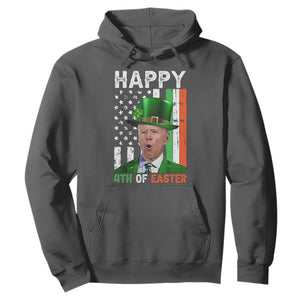 Funny Biden St Patricks Day Hoodie Happy 4th Of Easter American Irish Flag Shamrock TS02 Dark Heather Print Your Wear