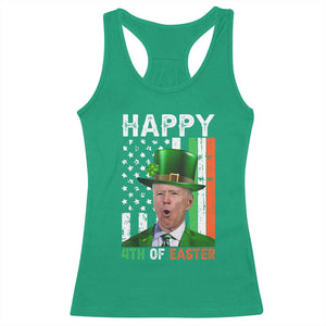 Funny Biden St Patricks Day Racerback Tank Top Happy 4th Of Easter American Irish Flag Shamrock TS02 Irish Green Print Your Wear