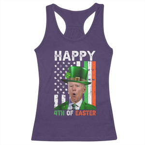 Funny Biden St Patricks Day Racerback Tank Top Happy 4th Of Easter American Irish Flag Shamrock TS02 Purple Print Your Wear