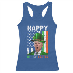 Funny Biden St Patricks Day Racerback Tank Top Happy 4th Of Easter American Irish Flag Shamrock TS02 Royal Blue Print Your Wear