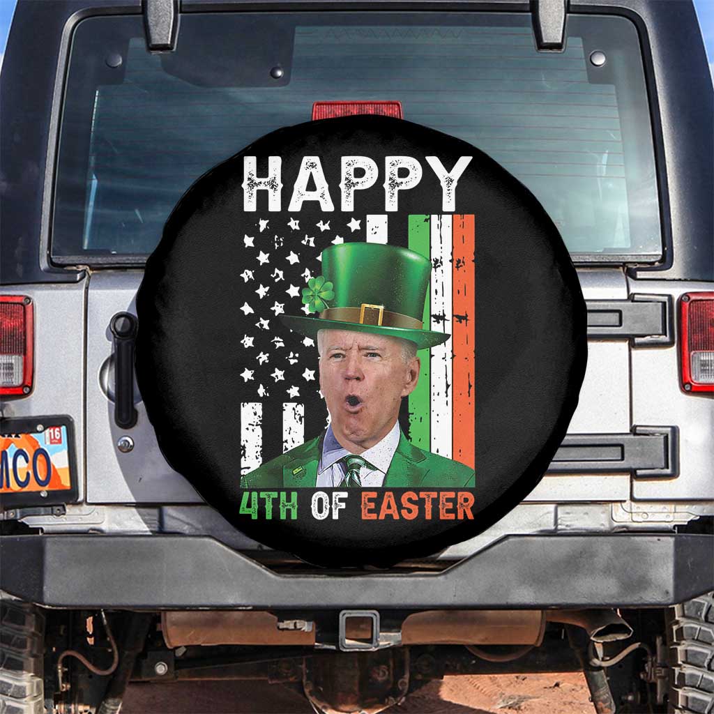 Funny Biden St Patricks Day Spare Tire Cover Happy 4th Of Easter American Irish Flag Shamrock TS02 No hole Black Print Your Wear