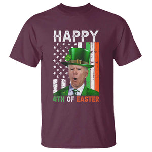 Funny Biden St Patricks Day T Shirt Happy 4th Of Easter American Irish Flag Shamrock TS02 Maroon Print Your Wear