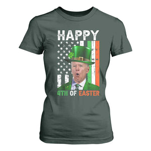 Funny Biden St Patricks Day T Shirt For Women Happy 4th Of Easter American Irish Flag Shamrock TS02 Dark Forest Green Print Your Wear