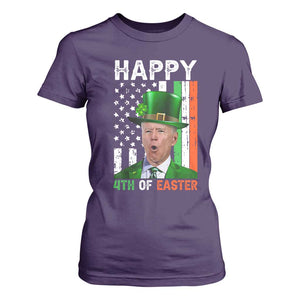 Funny Biden St Patricks Day T Shirt For Women Happy 4th Of Easter American Irish Flag Shamrock TS02 Purple Print Your Wear