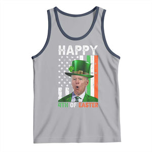 Funny Biden St Patricks Day Tank Top Happy 4th Of Easter American Irish Flag Shamrock TS02 Athletic Heather Navy Print Your Wear