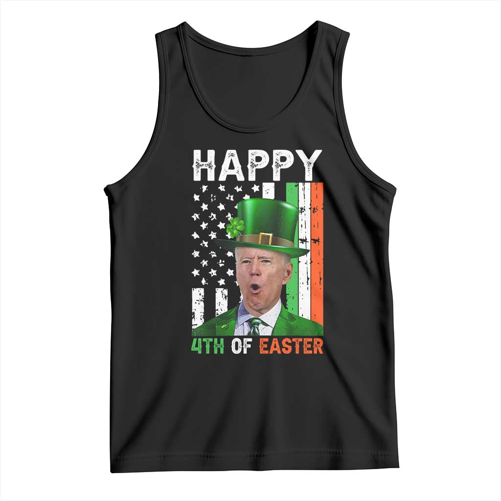 Funny Biden St Patricks Day Tank Top Happy 4th Of Easter American Irish Flag Shamrock TS02 Black Print Your Wear