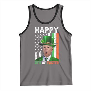 Funny Biden St Patricks Day Tank Top Happy 4th Of Easter American Irish Flag Shamrock TS02 Deep Heather Black Print Your Wear