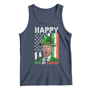 Funny Biden St Patricks Day Tank Top Happy 4th Of Easter American Irish Flag Shamrock TS02 Navy Print Your Wear