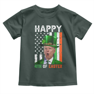 Funny Biden St Patricks Day Toddler T Shirt Happy 4th Of Easter American Irish Flag Shamrock TS02 Dark Forest Green Print Your Wear