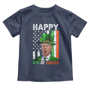 Funny Biden St Patricks Day Toddler T Shirt Happy 4th Of Easter American Irish Flag Shamrock TS02 Navy Print Your Wear