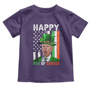 Funny Biden St Patricks Day Toddler T Shirt Happy 4th Of Easter American Irish Flag Shamrock TS02 Purple Print Your Wear