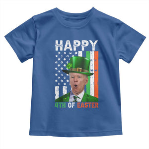 Funny Biden St Patricks Day Toddler T Shirt Happy 4th Of Easter American Irish Flag Shamrock TS02 Royal Blue Print Your Wear