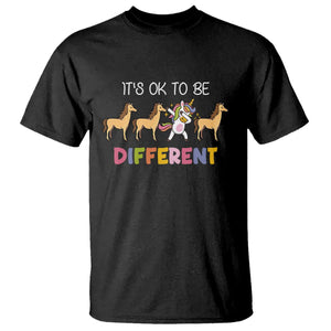 Unicorn Autism T Shirt Acceptance It's Ok To Be Different TS02 Black Printyourwear