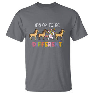 Unicorn Autism T Shirt Acceptance It's Ok To Be Different TS02 Charcoal Printyourwear