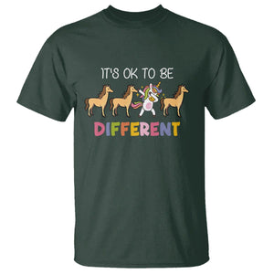 Unicorn Autism T Shirt Acceptance It's Ok To Be Different TS02 Dark Forest Green Printyourwear