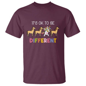 Unicorn Autism T Shirt Acceptance It's Ok To Be Different TS02 Maroon Printyourwear