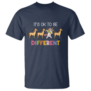 Unicorn Autism T Shirt Acceptance It's Ok To Be Different TS02 Navy Printyourwear