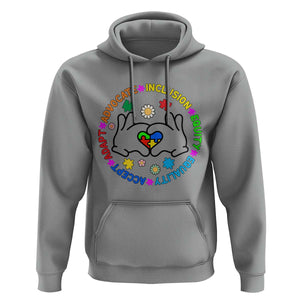 Autism Acceptance Hoodie Accept Adapt Advocate Inclusion Equity Equality TS02 Sport Gray Printyourwear