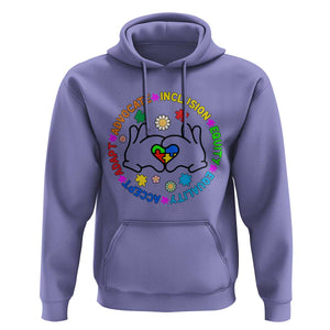 Autism Acceptance Hoodie Accept Adapt Advocate Inclusion Equity Equality TS02 Violet Printyourwear