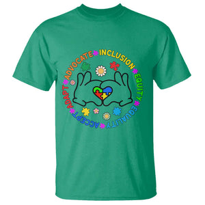 Autism Acceptance T Shirt Accept Adapt Advocate Inclusion Equity Equality TS02 Irish Green Printyourwear