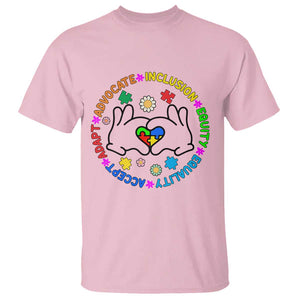 Autism Acceptance T Shirt Accept Adapt Advocate Inclusion Equity Equality TS02 Light Pink Printyourwear