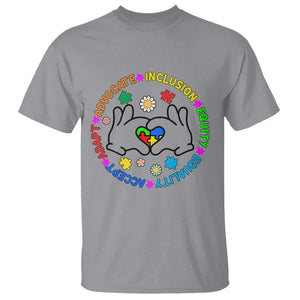 Autism Acceptance T Shirt Accept Adapt Advocate Inclusion Equity Equality TS02 Sport Gray Printyourwear