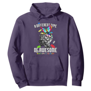 Autism Awareness Hoodie A Different Type Of Awesome Butterfly Puzzle Pieces TS02 Purple Printyourwear