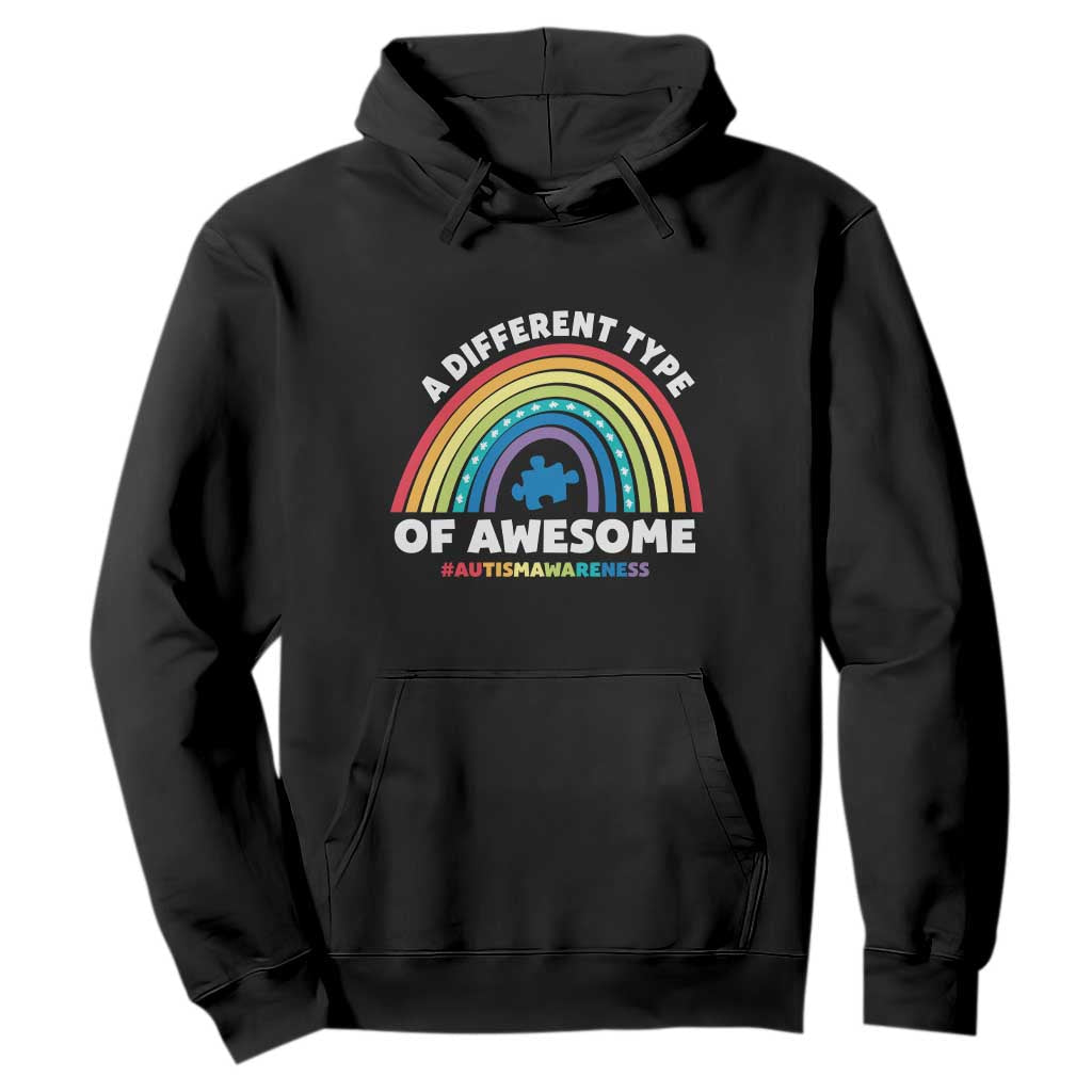 Autism Awareness Hoodie A Different Type Of Awesome Rainbow Puzzle Piece TS02